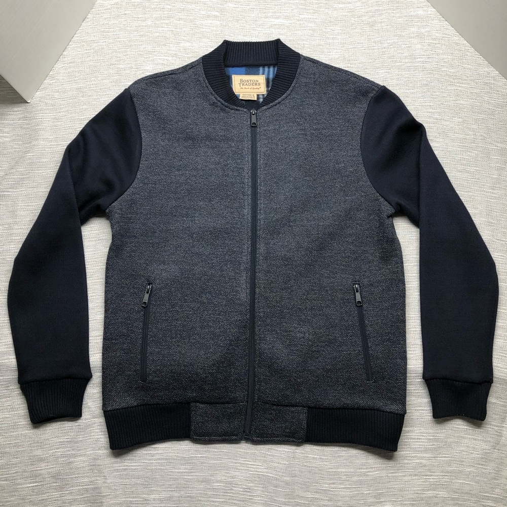 Boston Traders Men’s Bomber Jacket Navy Sz Medium